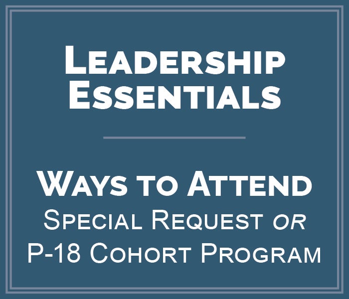 Blue box showing the class name of Leadership Essentials.